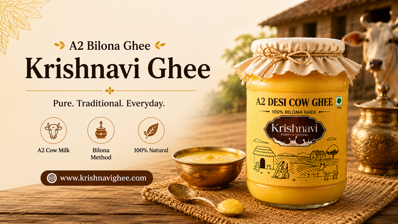A2 Bilona Ghee Krishnavi Ghee for everyday cooking